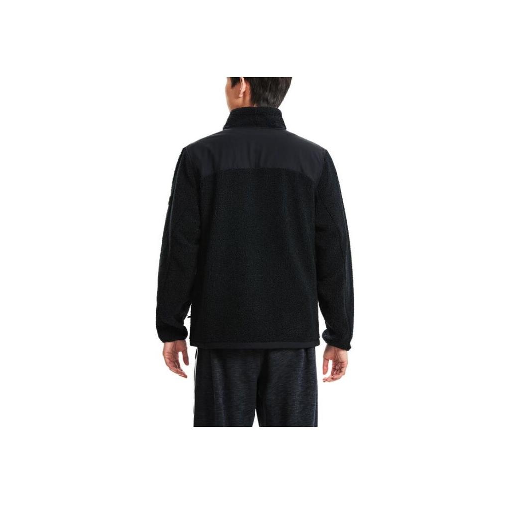 Under Armour Mission Solid Color Stand Collar Fleece Training Jacket Men Jacket Black 1378844-001