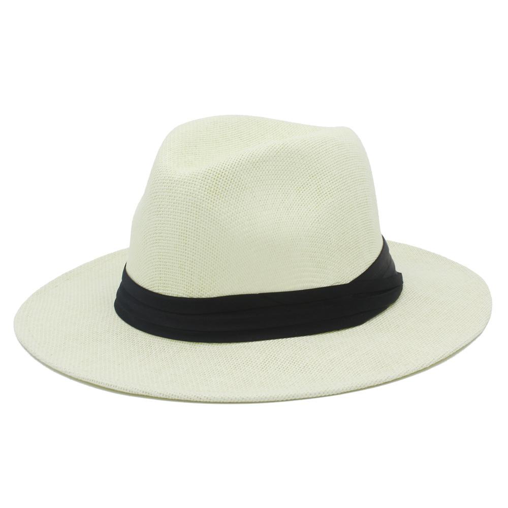 Hot-selling fashion Panama straw hat spring and summer outdoor sunshade beach hat men's and women's versatile big eaves sun protection straw hat