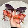 1PC Butterfly Sunglasses Sunglasses Men's High-end Sense Women's Face Small Sunscreen Party Dance Styling Glasses