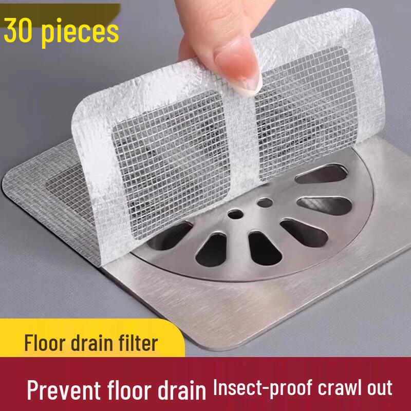 Disposable Floor Drain Hair Catcher Stickers (30-Pack)