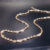 Rose Gold-Plated Purple Gold Shiny Round Bead Necklace, Simple Style Temperament Color Gold Collarbone Chain