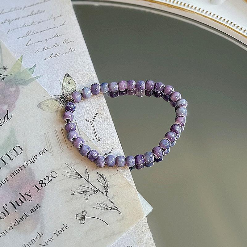 Bunte Keramikperlenarmbänder für Damen Herren Einfache Vielseitige Handgewebte Perlenarmreifen Party Schmuck Accessoires Geschenke