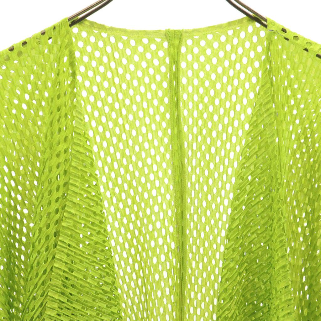 PLEATS PLEASE Made In Japan Long Sleeve Mesh Blouse 5 Yellow-green Women Used