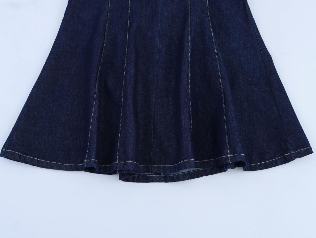 European and American Women's Slim Denim Strappy Dress