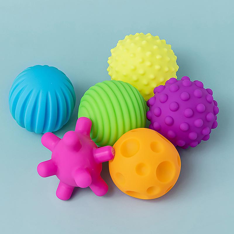 6Pcs Baby Toys Sensory Balls For Children Textured Hand Touch Ball Soft Massage Ball Infant Rattle Senses Toys Educational Bath