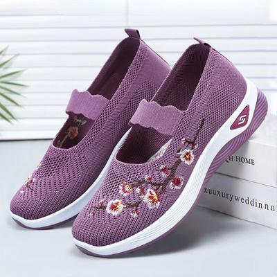 Fashion Summer Women's Shallow Flats Loafers Breathable Mary Jeans Flower Sneakers Female Platform Running Cotton Slip On Shoes