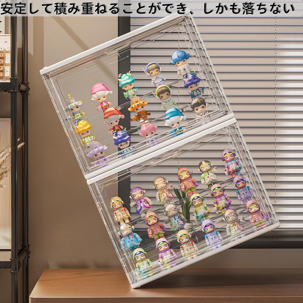 Figure Display 36cm Wide x 18cm Deep x 22cm Clear Display Case with UV LED Removable Magnetic Easy Large Acrylic Storage Case, High, Protection,