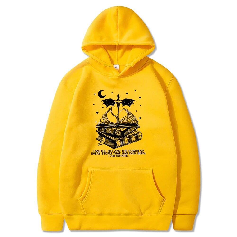 

Толстовка унисексI Am The Sky, винтажная толстовка с капюшоном для военного колледжа Basgiath, пуловер Fourth Wing Dragon Rider, толстовка Bookish The Empyrean 4XL