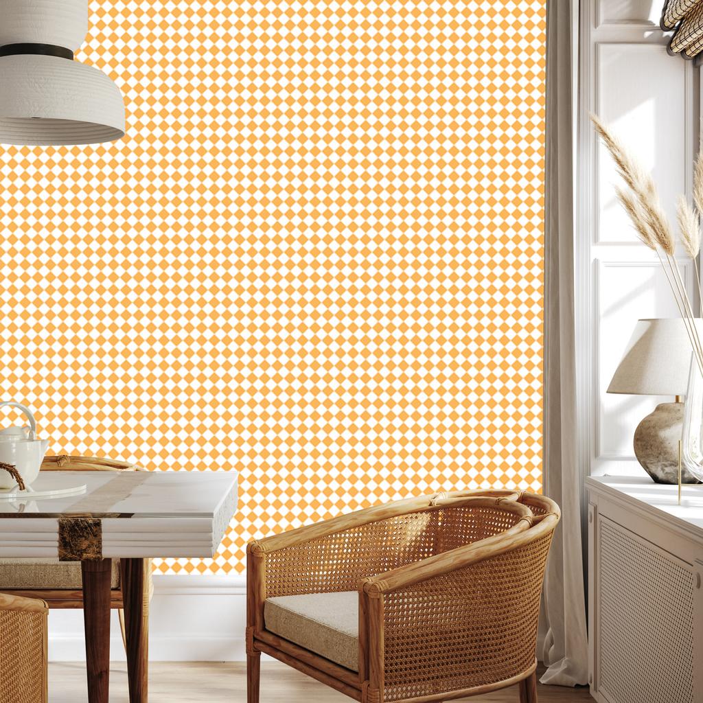 Geometric Rhombus Wallpaper Cream, White and Gold 50x1000