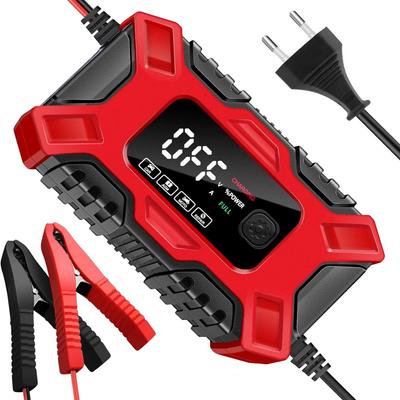 2024 12V 6A Intelligent Car Battery Charger Pulse Repair for Auto SUV AGM Deep Cycle GEL Lead-Acid Fast Smart Charging