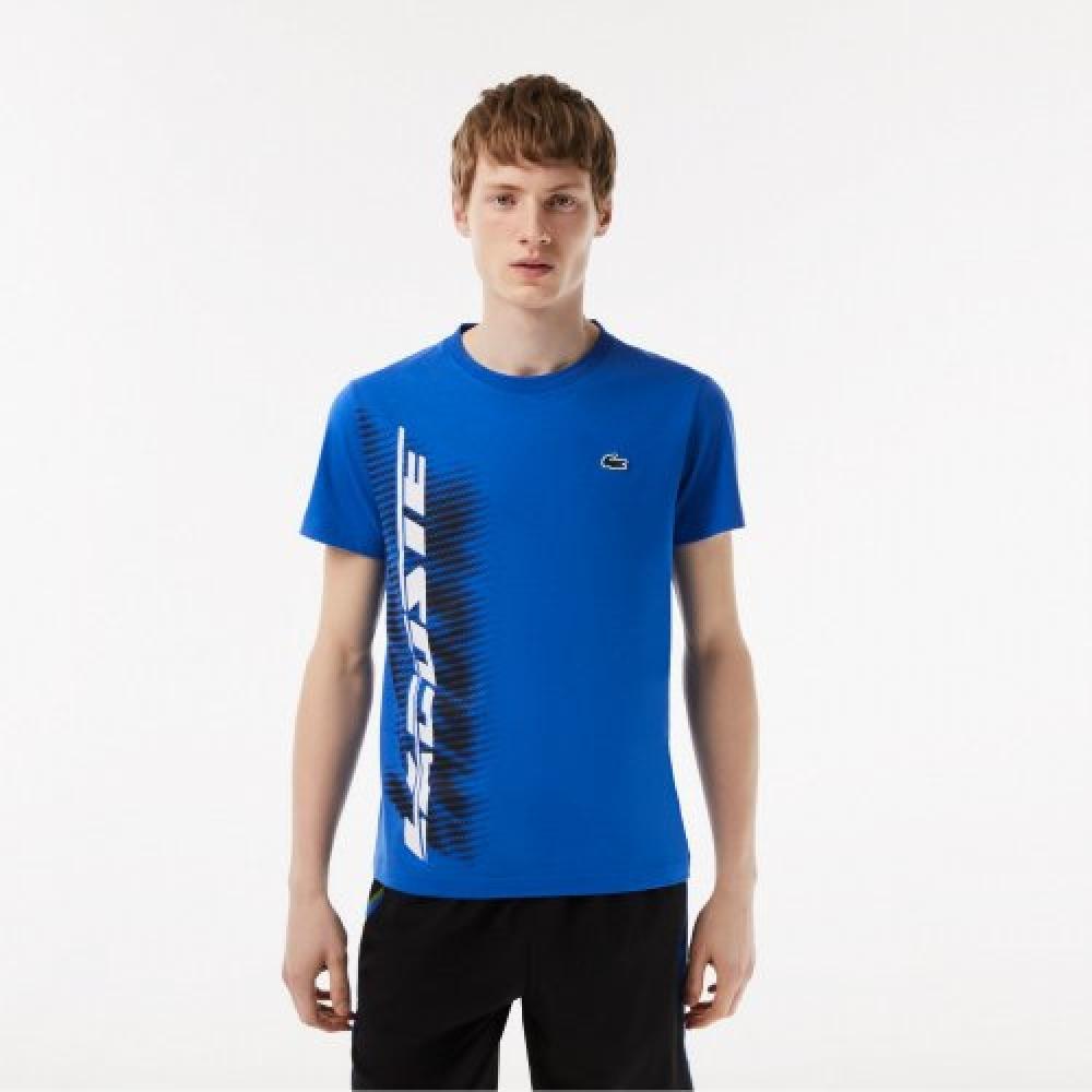 

LacoSTe Men S GradienT LeTTering ShorT Sleeve T ShirT [royal Blue] 004