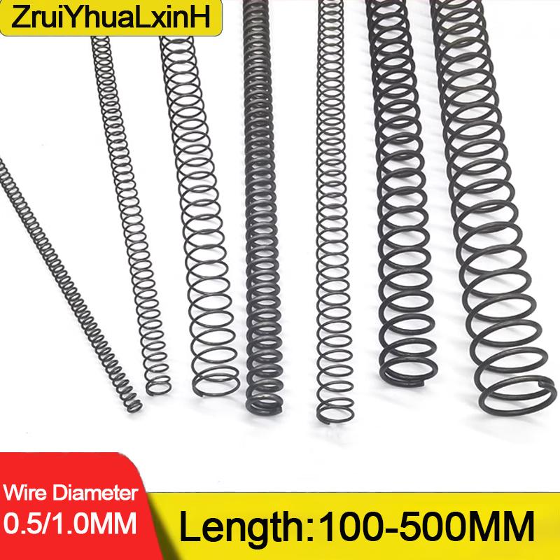 65MN Strong Compression Spring Steel Mechanical Cylindrical Spiral Coil Rotor Return Force Diameter 0.5mm 1.0mm Length 100-500mm 0.5mm