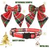 Christmas Cat Collar with Bow Tie Flower Sailor Bowtie Breakaway Safety Detachable Plaid Kitten Cats Pet Cute B Sailor Bow-Red