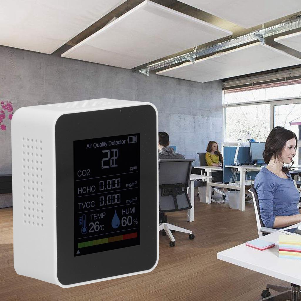 Multifunctional CO2 Detector ZNAZ2CO3 Infrared Sensor 5 in 1 Multifunctional Carbon Dioxide Detector for Home