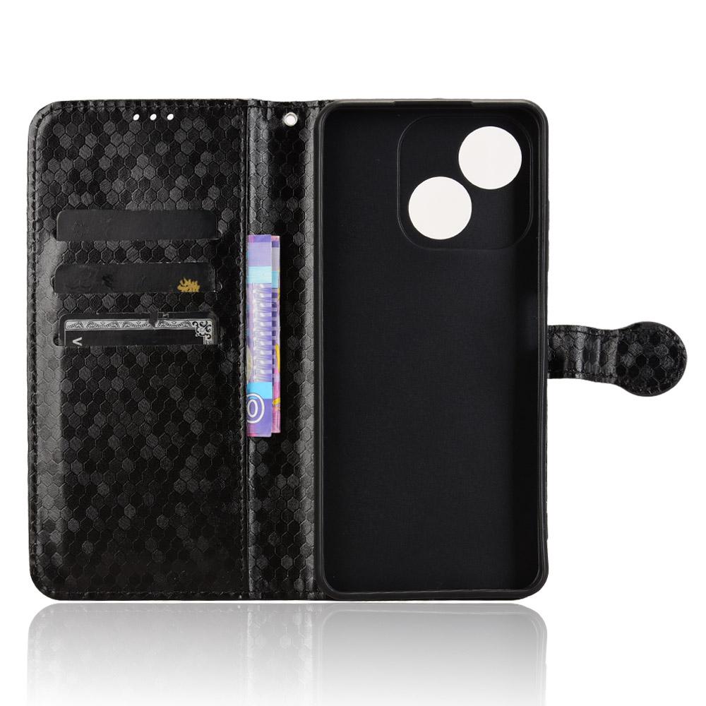 Pro ZTE Blade A35e Z2466 Peněženkové pouzdro Vzor teček Ražba PU kůže Kryt na telefon