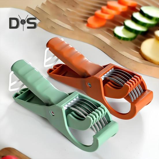 2Pcs Fruit Slicer Ergonomic Handle Multi-Blade Design Kitchen Cutter Fruits Vegetables Slicer Kitchen Utensil