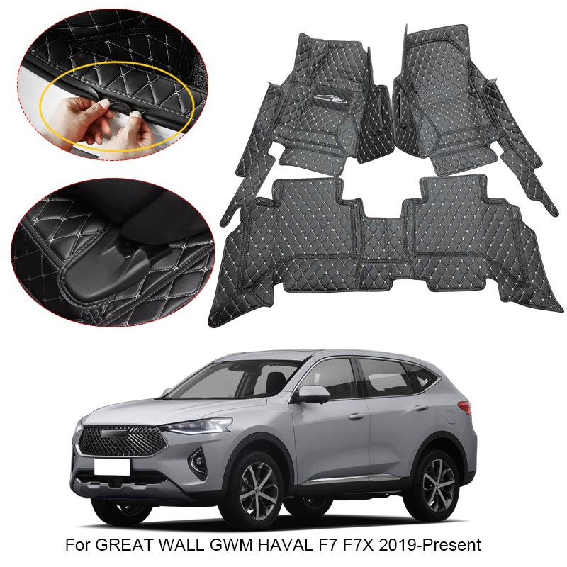 

3D полный объемный автомобильный напольный коврик для Great Wall GWM Haval F7 F7X 2019-2025, защитные подкладки для ног, ковер из искусственной кожи, водонепроницаемый