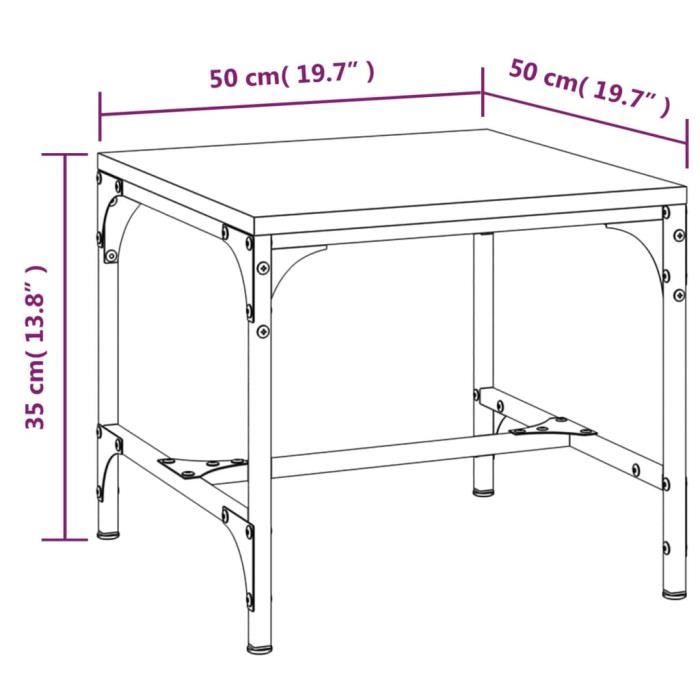 819400 vidaXL Coffee Table Sonoma Grey 50x50x35 Cm Engineered Wood