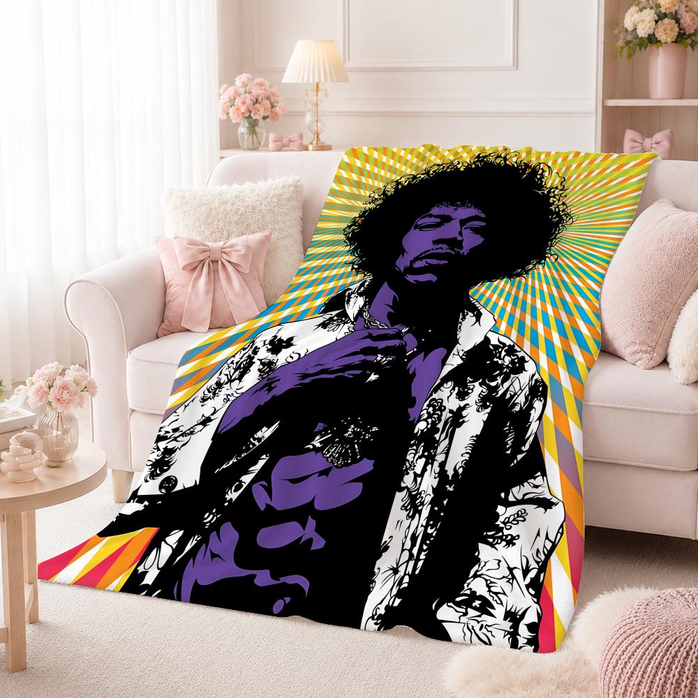 Classic Musician J-Jimi HendrixS Throw Summer Flannel Throw Blanket Soft Antistatic Washable KidFriendly Couch Bed