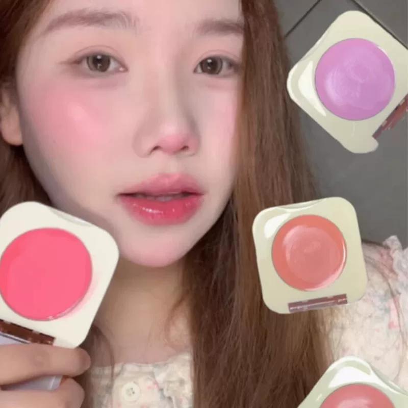 Pink and Tender Is Spring! Moisturizing Blush Cream Silky Texture Korean Series Tender Expansion Shrink Color Brightening Brush