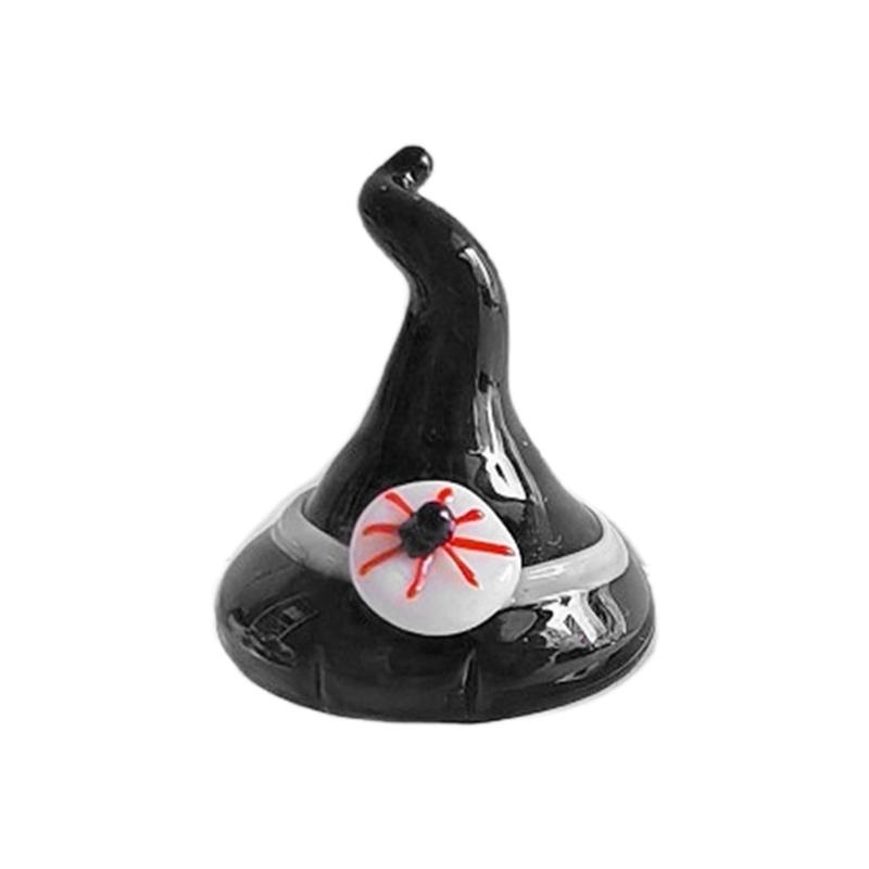 

Halloween Wolf Ghosty Wizard Hat Glass Figurine Handmade Home Decoration Gift For Holiday Party Ornament