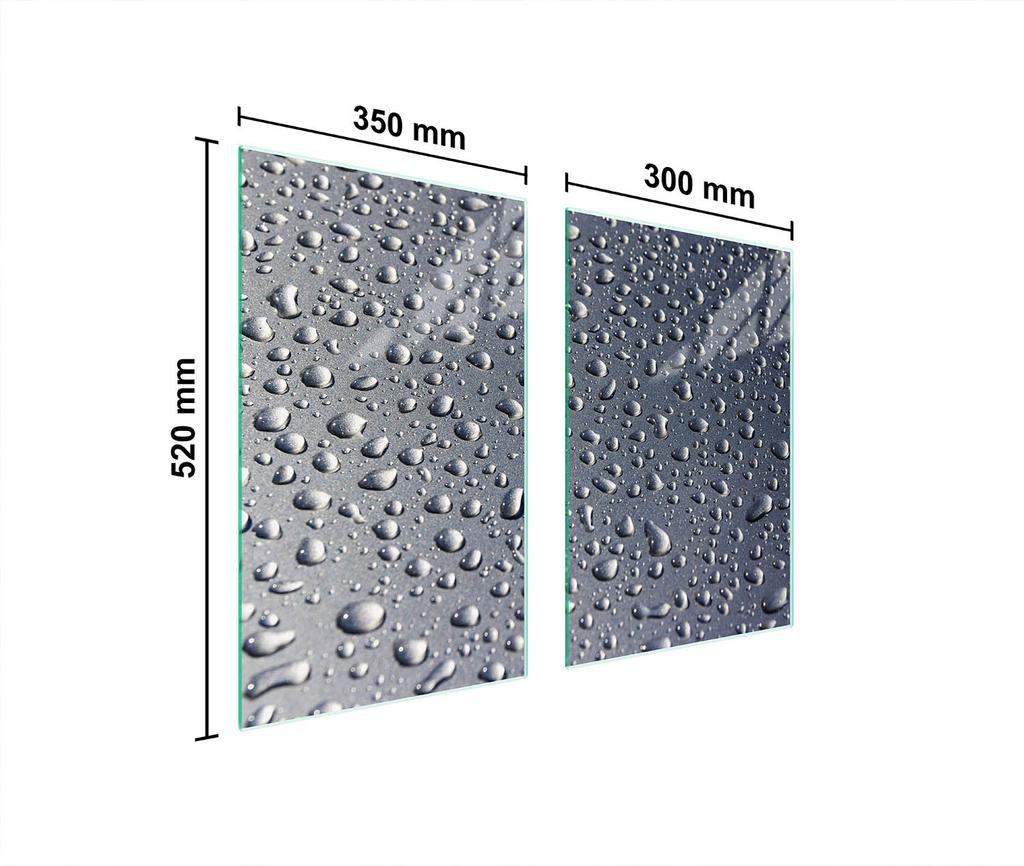 GLAS-SCHUTZPLATTE FÜR DIE KÜCHE 65x52 TROPFEN
