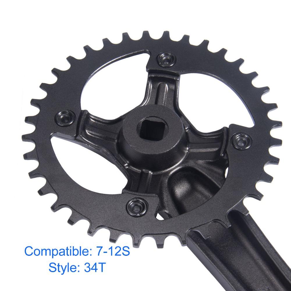 Aluminum Alloy Bike Crankset 34T Bike Crank Arm Set Bike Single Crankset  Bike Repair Upgrades