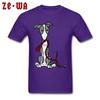 Funny Mens T Shirt Dark Grey Tshirts 100 Cotton Clothes Greyhound Dog With Red Leash Cartoon Tops Tees Summer Fall Tshirt