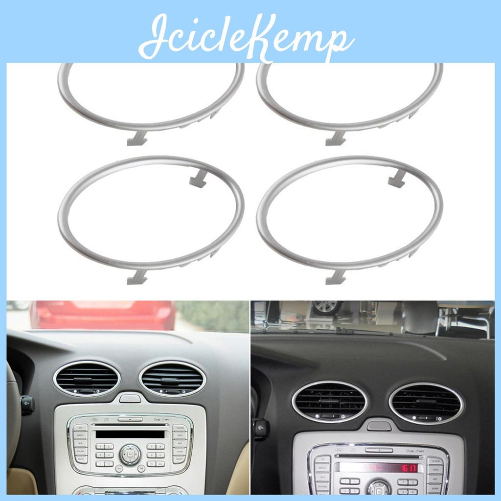Air Trim Conditioning 4pcs Car Outlet Cover Decoration Circle Rings Sticker Auto Accessory For Luxurious Interior Touch