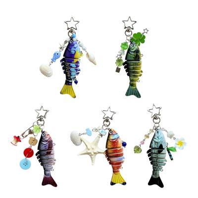 Lifelike Fish Keychain Realistic Detailing Sturdy PVC Material Lightweight Accessory For Keys Bags Gifts