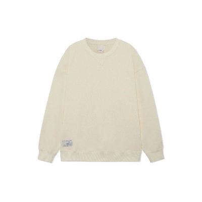 Li Ning Sports Fashion Series Solid Color Loose Fit Round Neck Pullover Long Sleeve Sweatshirt Unisex Sweatshirt White AWDR863-1
