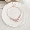French Retro Colored Glass Pearl Clavicle Necklace