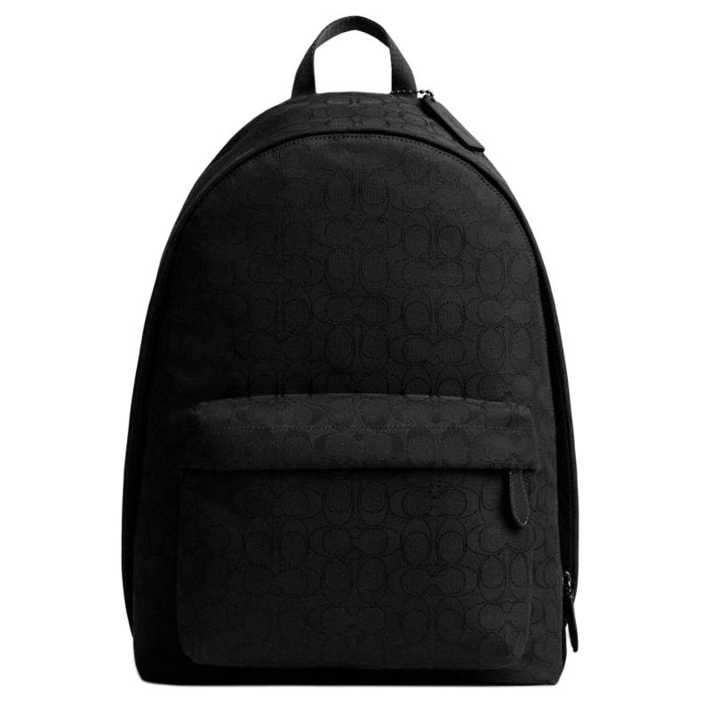 Coach Hall 29 Logo Print Zipper Closure Fabric Backpack Large Men backpack Black CAH18-BLK