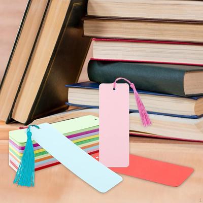 100 Pieces Blank Color Bookmarks DIY Craft Projects Art Crafting To Paint with Colorful Tassels for