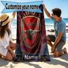 Custom Name Personalized Arsenal Football Club Print Beach Towel, for Trip Camping Beach Party Home Decor, Birthday Gift for Family & Friends