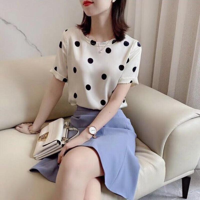 Camiseta de manga corta con cuello redondo, informal, versátil, estilo occidental, cómoda y holgada, para primavera y verano, nueva moda para mujer