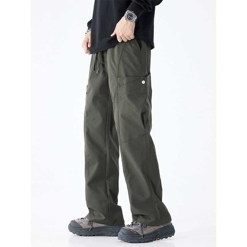 | American trendy brand loose mopping paratrooper pants men's trend versatile wide-leg casual straight overalls men