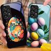 Colorful Flower Egg For Samsung Galaxy S10 S20 Plus S21 FE S22 S23 S24 FE S25 Ultra Black Tempered Glass Phone Case Hard Shell