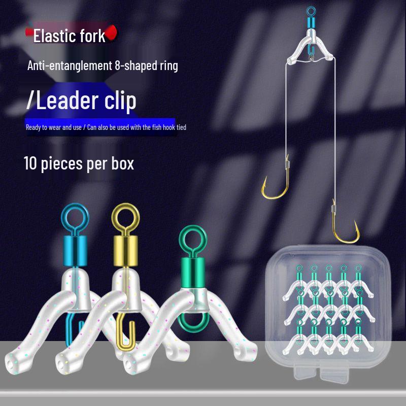 Anti-Tangle Quick Clip Leader Line Diverter Ring with Swivel Silicone Split
