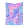 Purple City Architecture Tapestry, Anime Characters Wall Hanging Big Size For Bedside Carpet Bedroom Living Room Decor