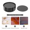 6Pcs Business Tea/Coffee Cup Pad Non-slip Insulation Mat Table Decoration Leather Coaster  Party