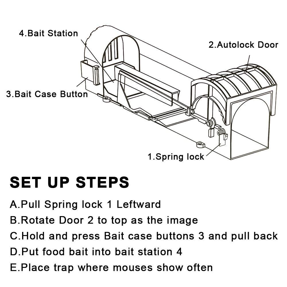 Rodent Repellent Rodents Trap Pest Control Self-locking Mousetrap Generic   Home
