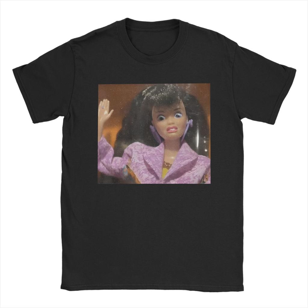 Streetwear T Shirt Beach Disgusting Doll Face Meme Gen Z Stupid Brainrot Novelty T Shirts Pure Cotton Tee Shirt for Unisex Tops