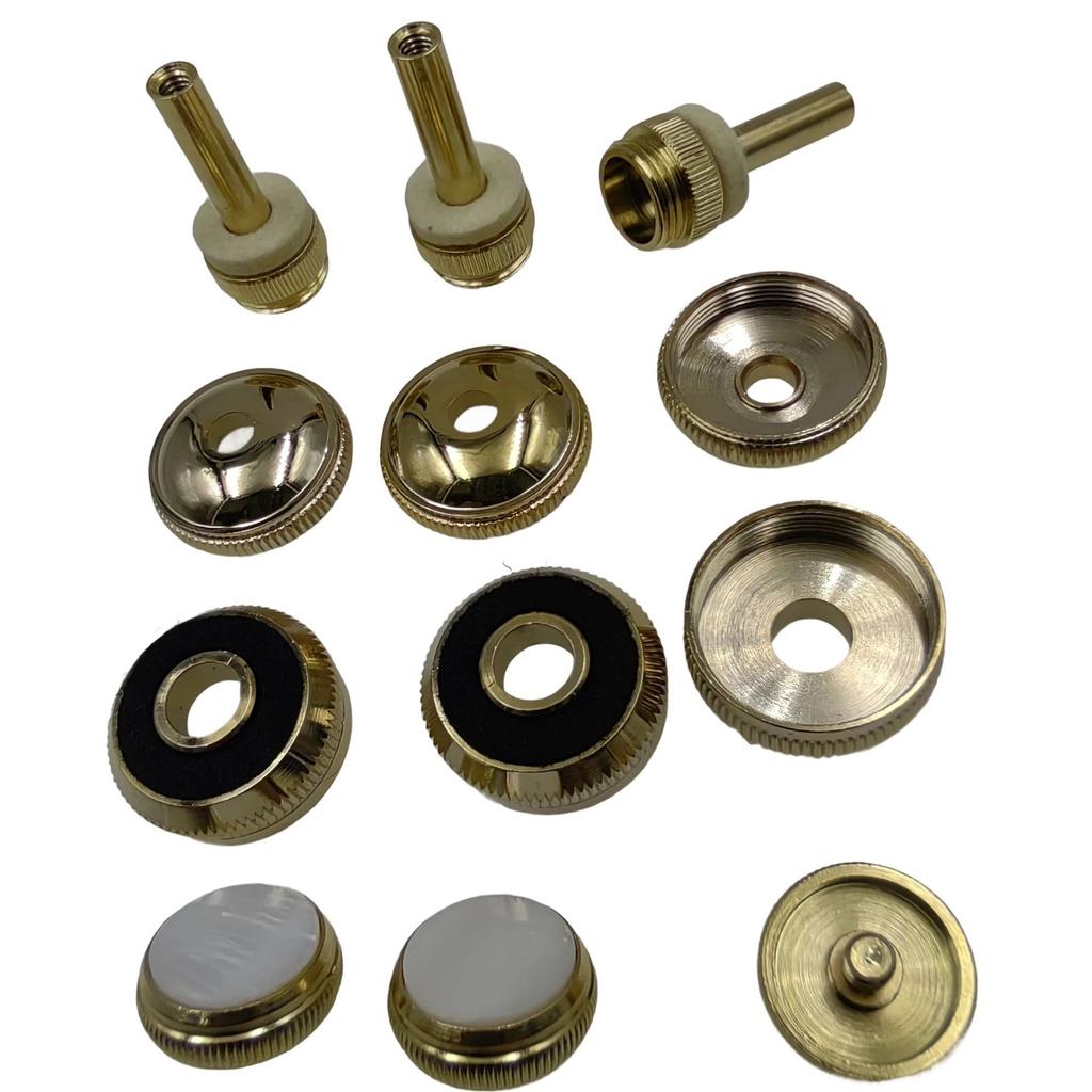 Trumpet Accessories Trumpet Bach Key Latches  Mother-of-Pearl Buttons  Upper Cover, Lower Cover  Connecting Rod  Brass Latches