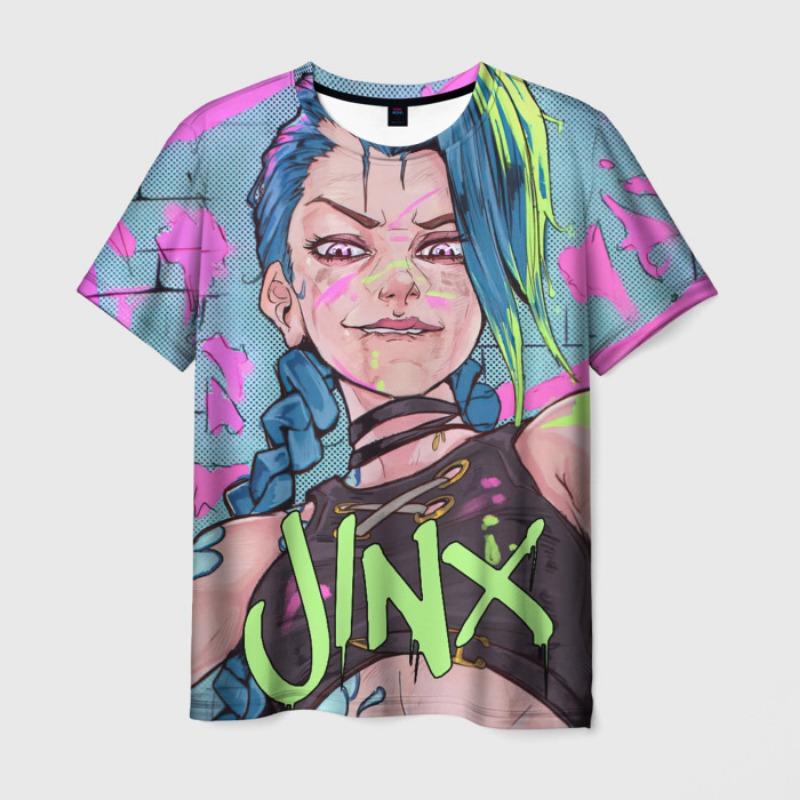 Cartoon Anime Arcane League Jinx Graphic 3D Printed T-shirt Men Women Short Sleeve O-Neck Tee Shirt Casual Harajuku Top Clothing