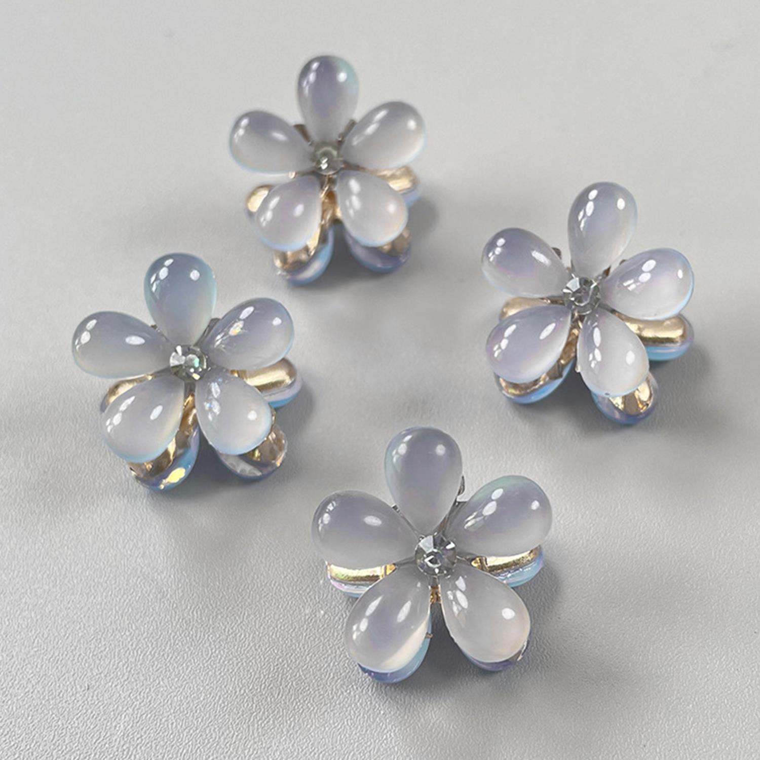 

4 шт. Зажим-краб для волос в виде цветка, маленький, для густых тонких волос, аксессуары для женщин