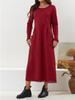 2023 Autumn Loose Plus Size Knit Lace Long Fleece Sweatshirt Dress