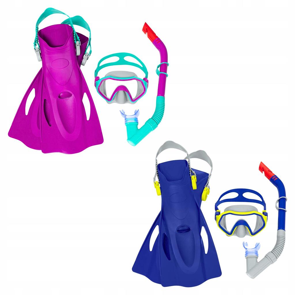 Diving Set: Mask With Snorkel, Swimming Goggles + Fins