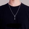 Creative Men Rectangle Boys Zinc Zinc Alloy Fashion Jewelry Pendant Necklace Clavicle Chain Spiral Necklace