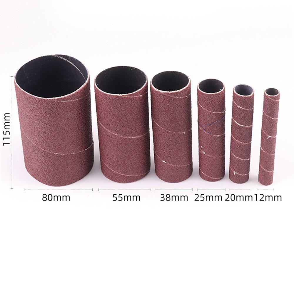 6pcs Universal Sanding Drum Kit Polish Polishing  Sleeve Accessories Sandpaper Sleeves
